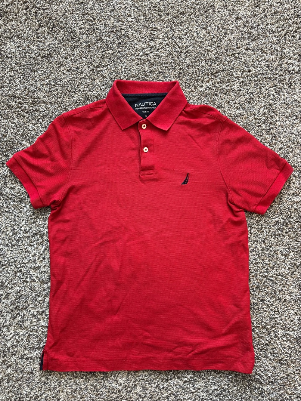 Nautica Men’s Red Slim Fit Polo Shirt - Size Small